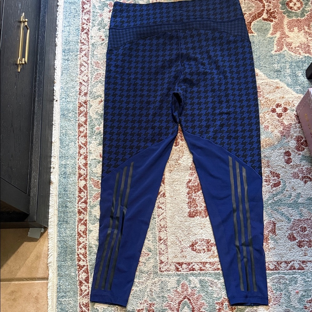 adidas Ivy Park Navy and Black Houndstooth Leggings